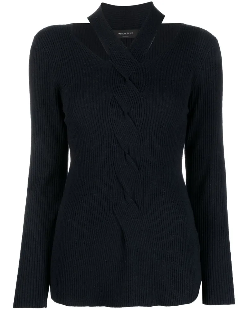 Fabiana Filippi Pullover mit Zopfmuster - Blau Blau