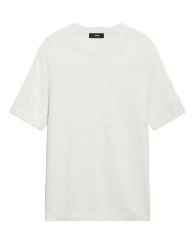 Theory T-Shirt mit Leinenanteil - Weiß Weiß