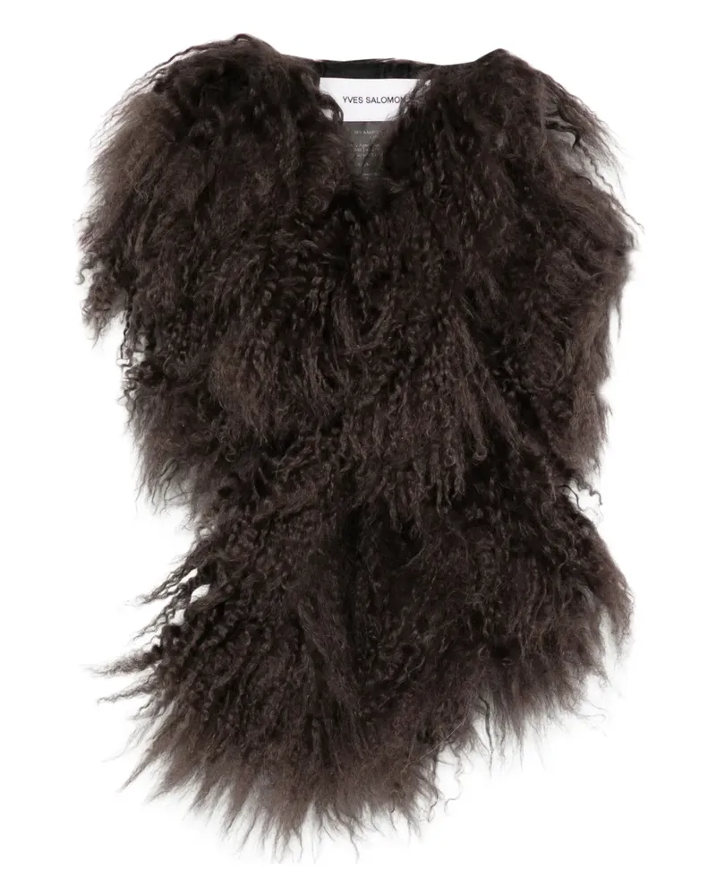 Yves Salomon Schal aus Shearling-Fell - Braun Braun