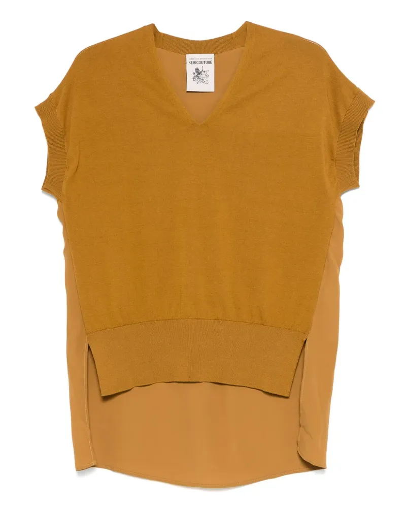 Semicouture Jasmine T-Shirt - Braun Braun