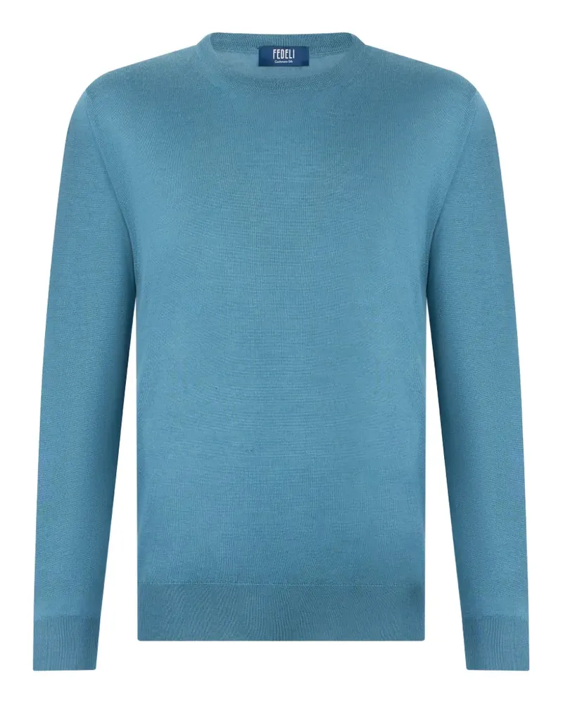 Fedeli fine-knit crew-neck sweater - Blau Blau