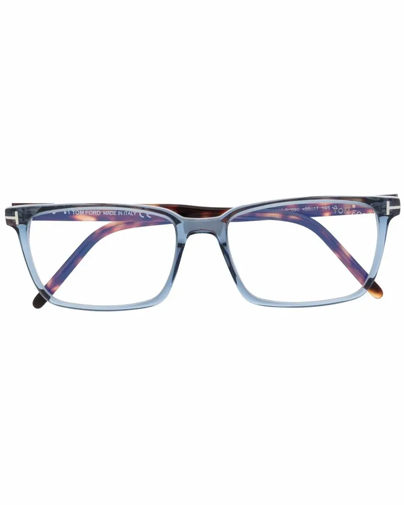 Tom Ford Eckige Brille in Schildpattoptik - Blau Blau