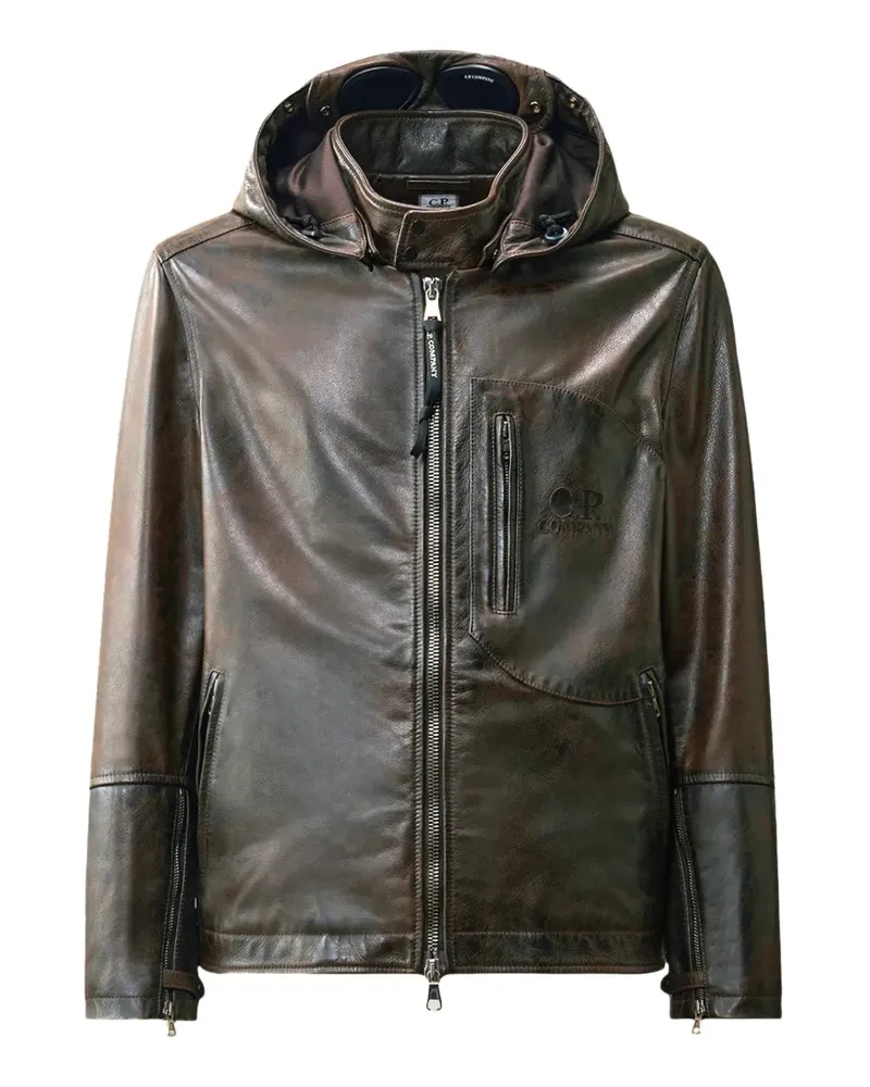 C.P. Company Goggle Lederjacke - Braun Braun