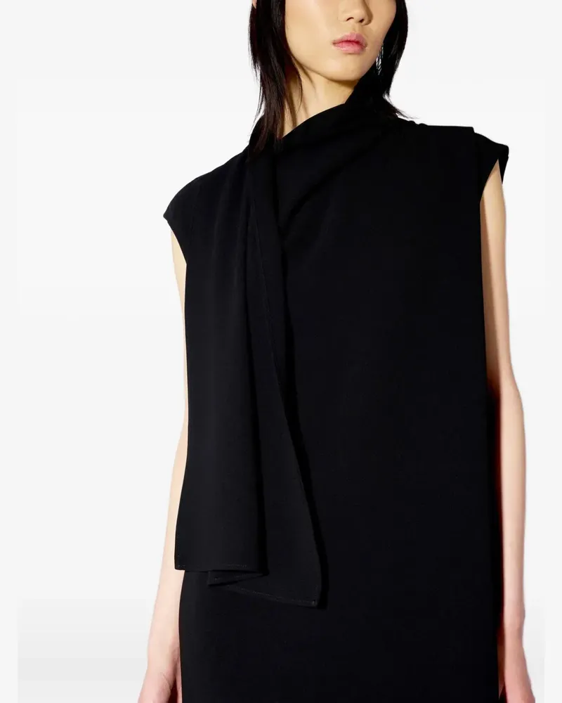 Liviana Conti scarf-detail sleeveless midi dress - Schwarz Schwarz