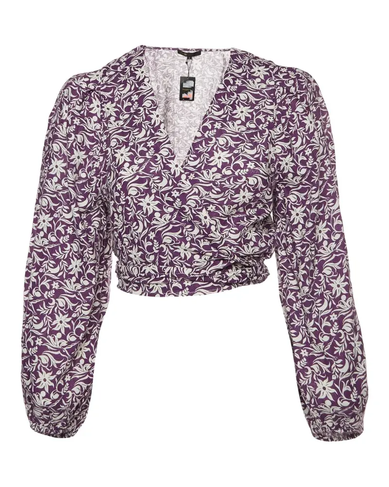 Maje floral-print tie-up top - Violett Violett