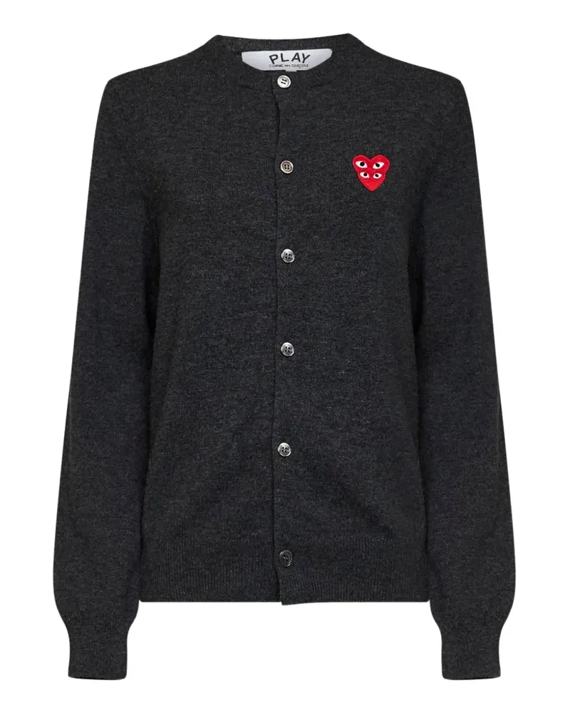 Comme des Garçons heart-appliqué cardigan - Grau Grau