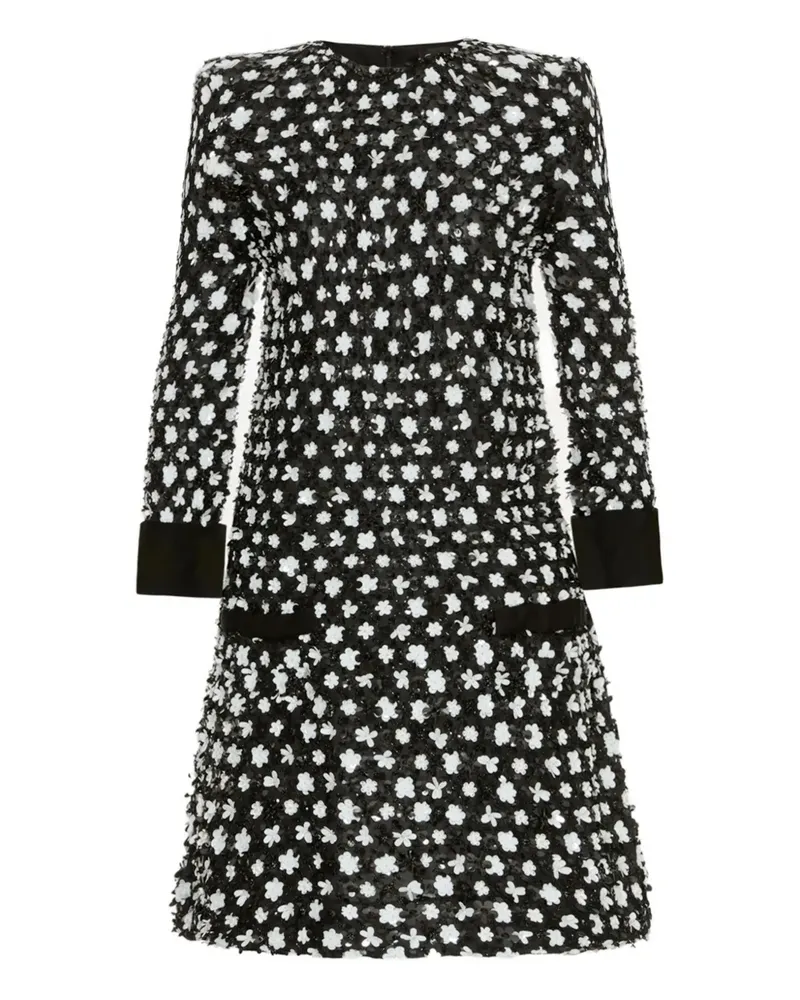 Oscar de la Renta Besticktes Kleid mit Pailletten - Schwarz Schwarz