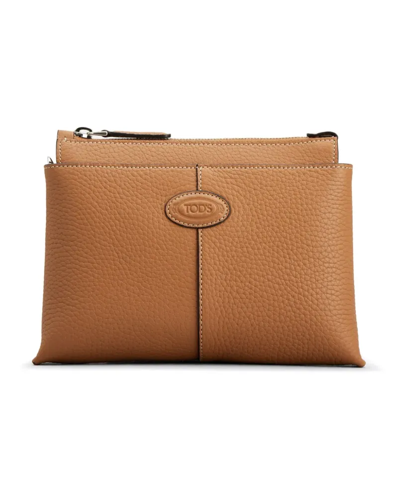 TOD'S Schultertasche mit Logo-Prägung - Braun Braun