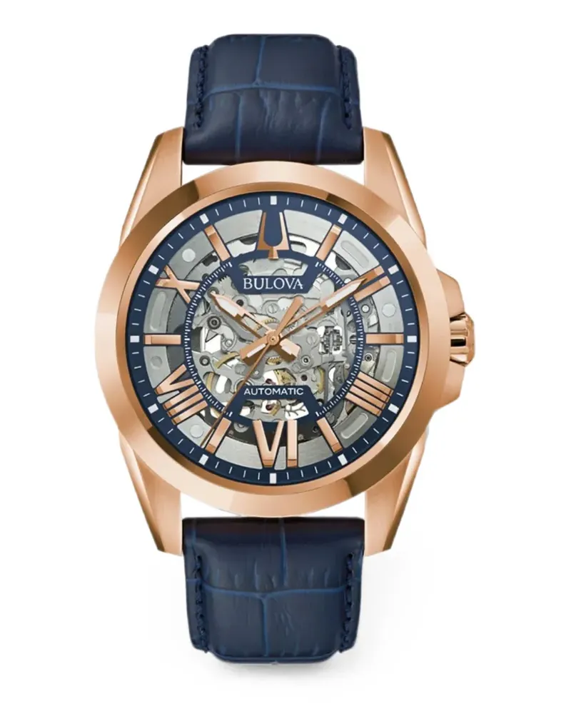 BULOVA Sutton Armbanduhr mit Skelett-Zifferblatt 42mm - Blau Blau