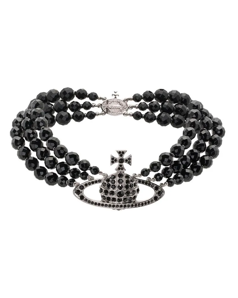 Vivienne Westwood Messaline Orb Choker - Schwarz Schwarz