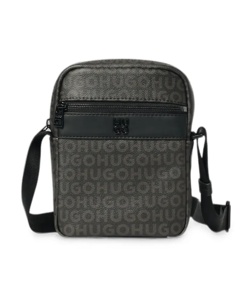 HUGO BOSS logo-print messenger bag - Schwarz Schwarz