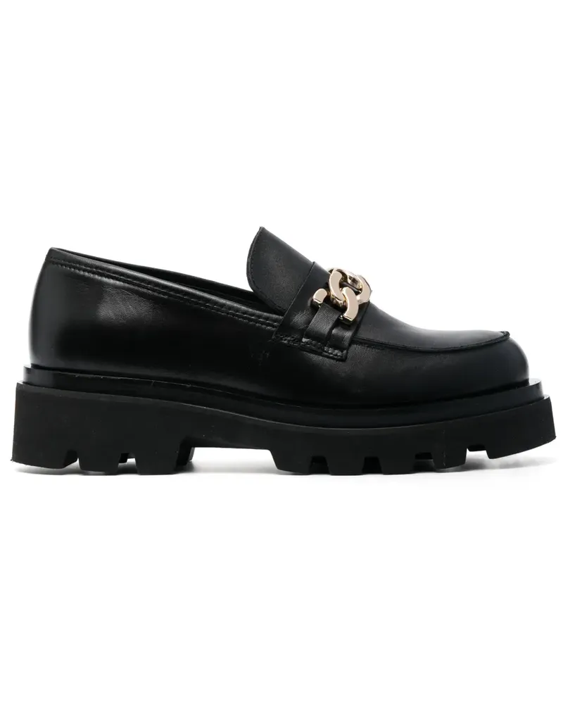 Alohas Loafer mit Zierkette - Schwarz Schwarz