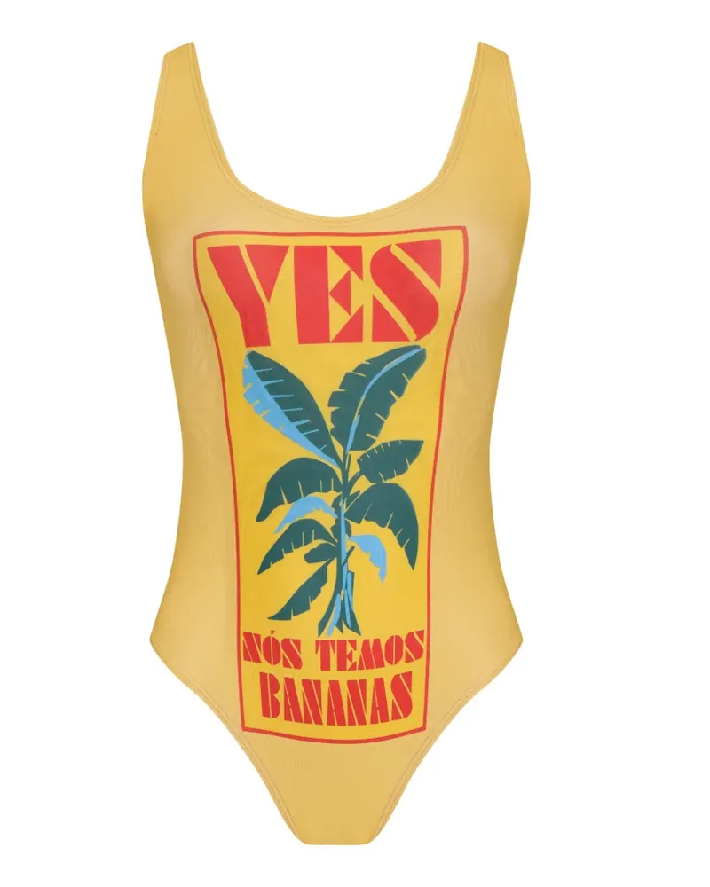 Amir Slama Badeanzug mit Print - Gelb Gelb