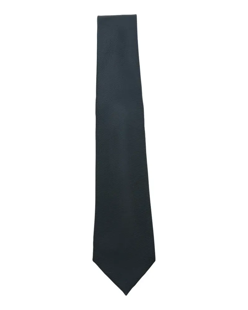 Kiton Seidenkrawatte mit diagonalen Streifen - Blau Blau