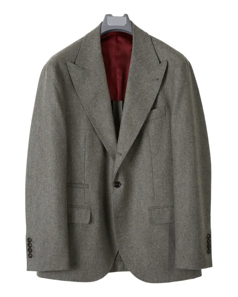 Brunello Cucinelli peak-lapel single-breasted blazer - Grau Grau