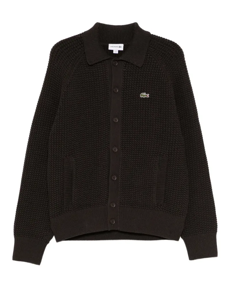 Lacoste Cardigan mit Logo-Patch - Braun Braun