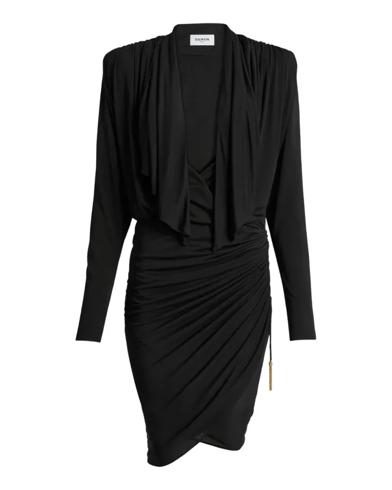Balmain Drapiertes Kleid aus fließendem Jersey - Schwarz Schwarz