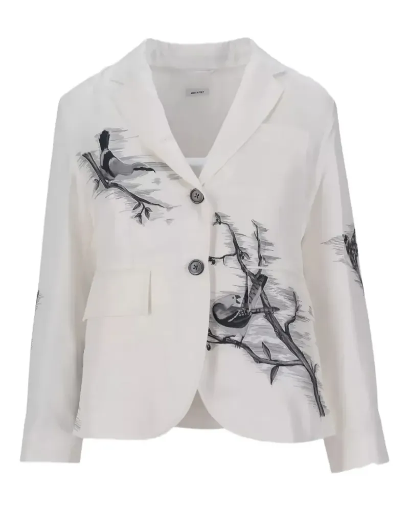 Thom Browne Jacke mit Vogel-Patch - Weiß Weiß