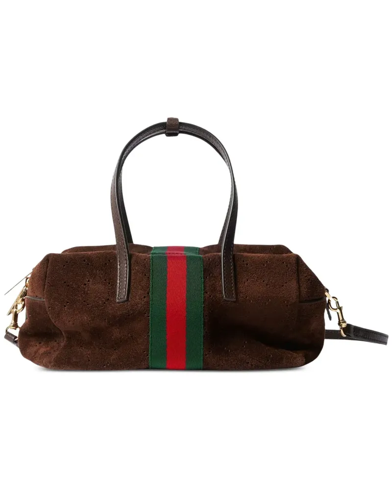 Gucci Kleine Boston Tote Bag aus Wildleder - Braun Braun