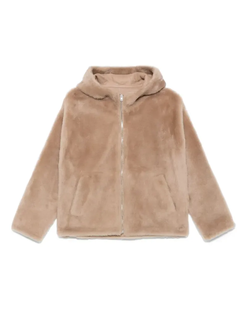 Yves Salomon Shearling-Jacke mit Kapuze - Braun Braun