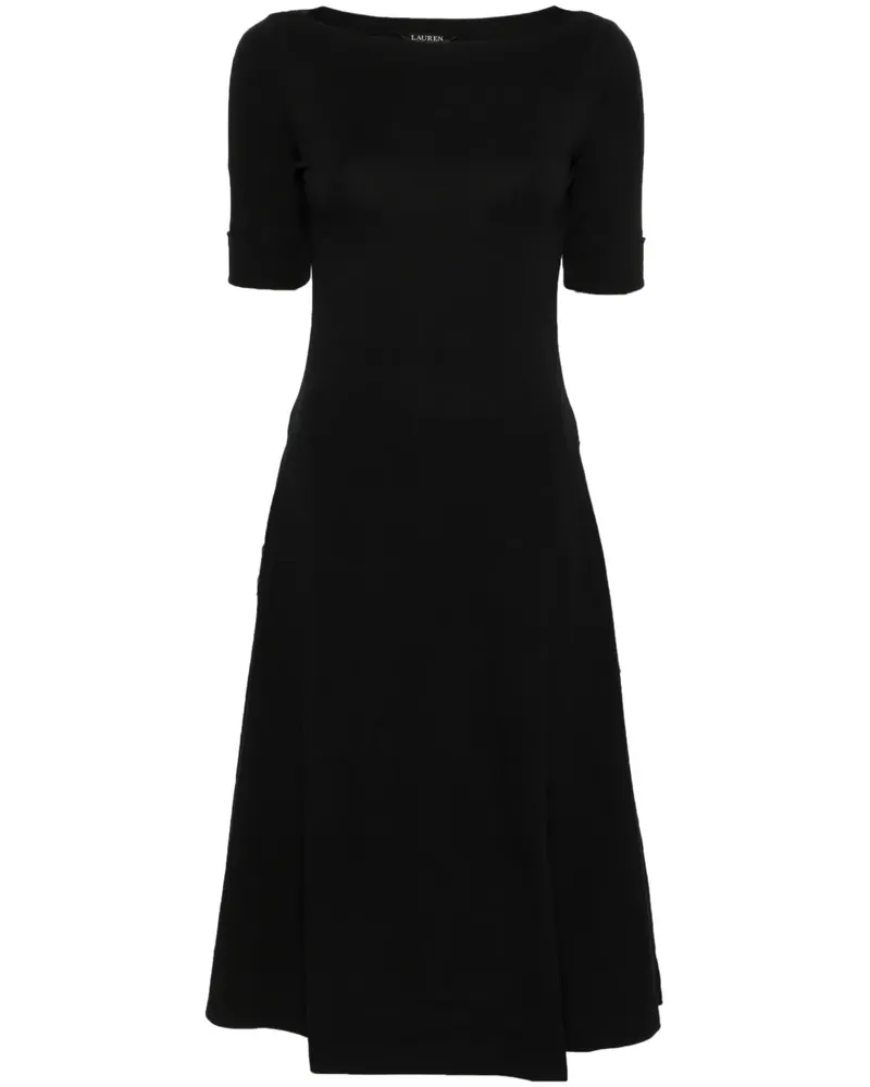 Ralph Lauren Ausgestelltes Munzie Midikleid - Schwarz Schwarz