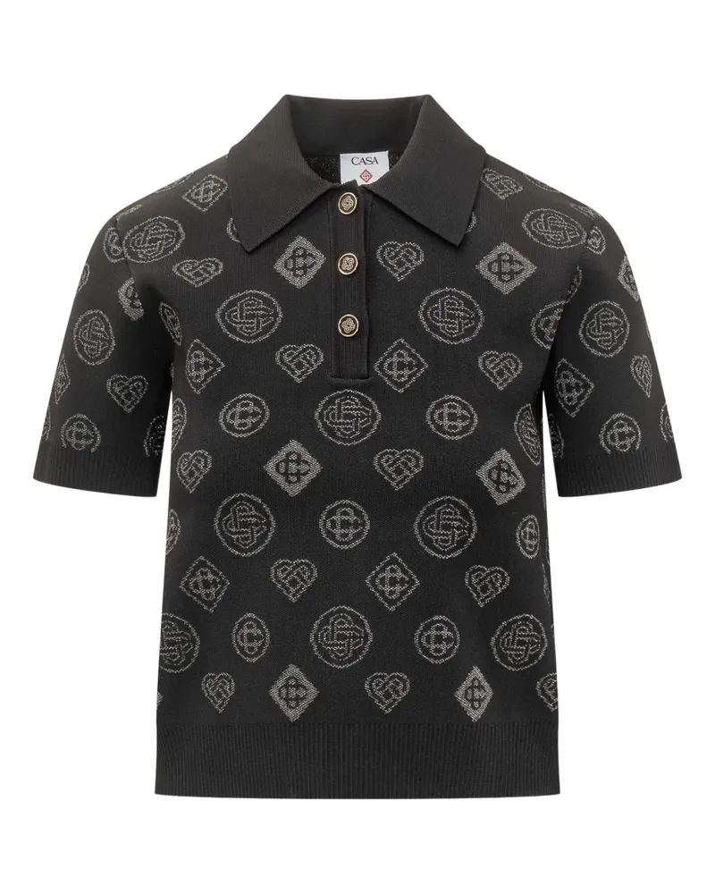 Casablanca Paris Poloshirt aus Jacquard - Schwarz Schwarz