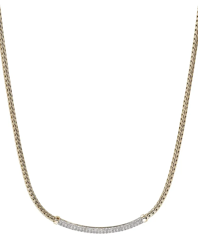 John Hardy 14kt JH Essential Gelbgoldhalskette mit Diamant Gold