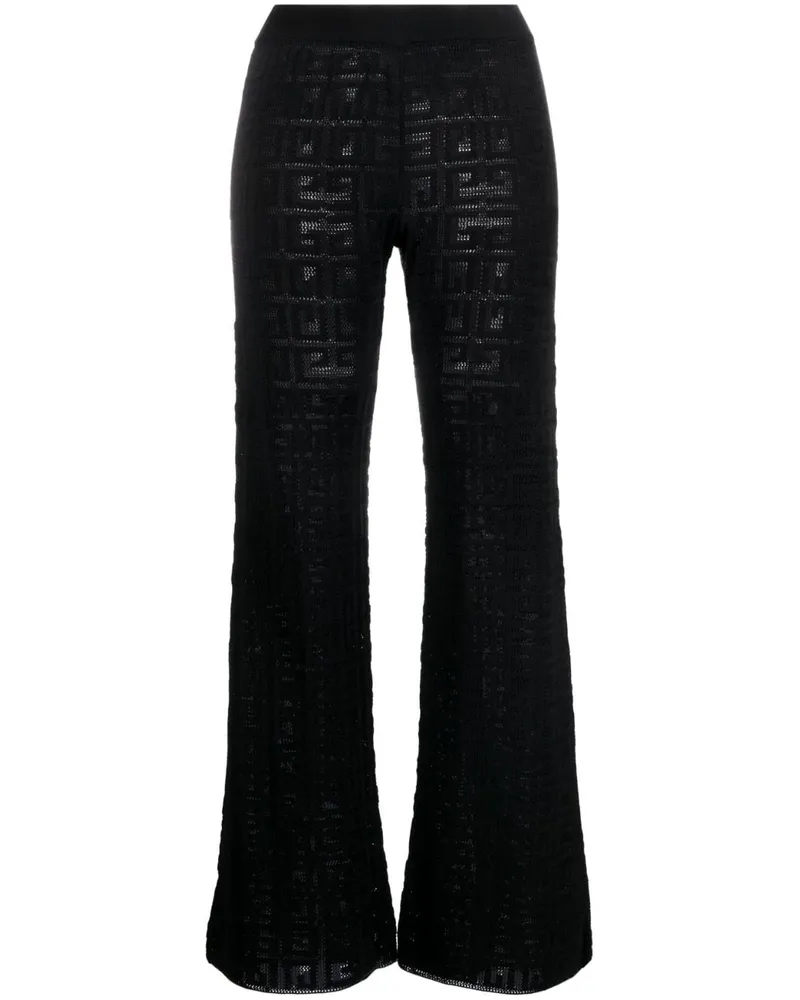 Givenchy Ausgestellte Intarsien-Hose - Schwarz Schwarz