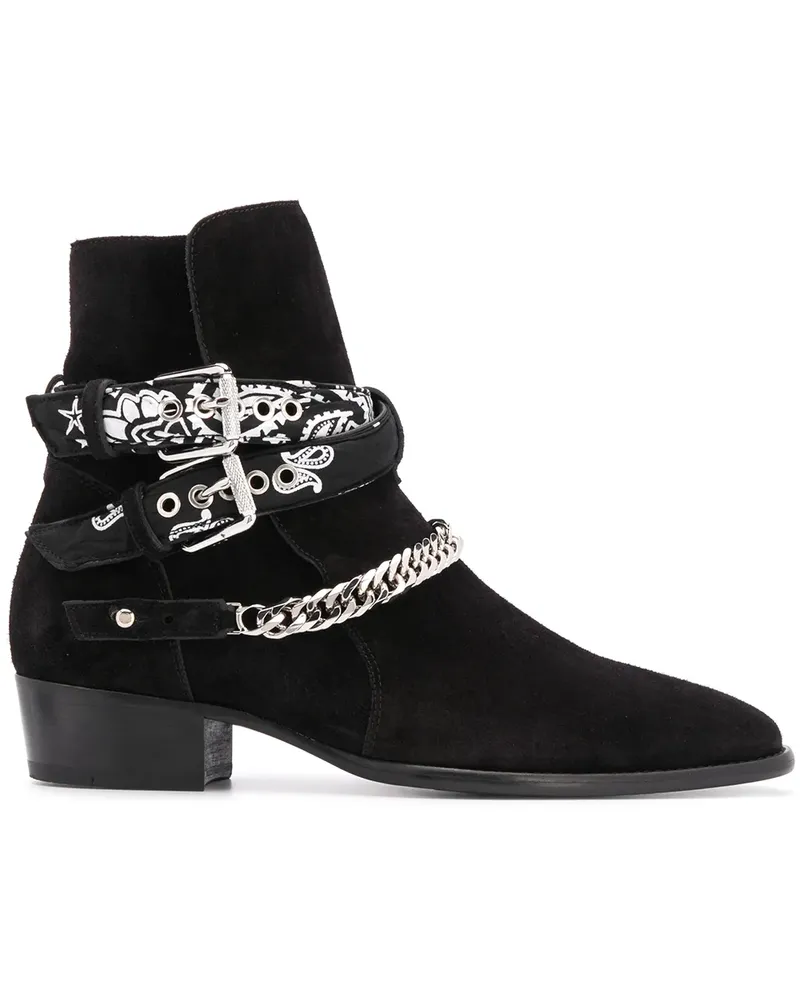 Amiri Stiefel mit Bandana-Riemen - Schwarz Schwarz