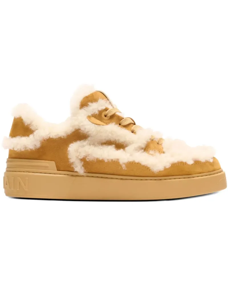 Balmain Sneakers mit Shearling - Braun Braun