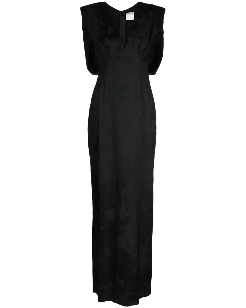 Huishan Zhang Zinnia Jacquard-Robe aus Seide - Schwarz Schwarz