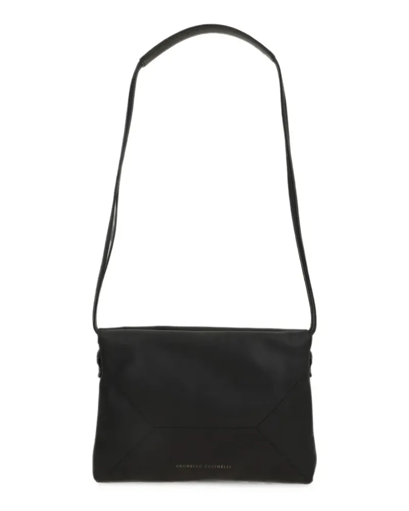 Brunello Cucinelli Schultertasche aus Leder - Schwarz Schwarz