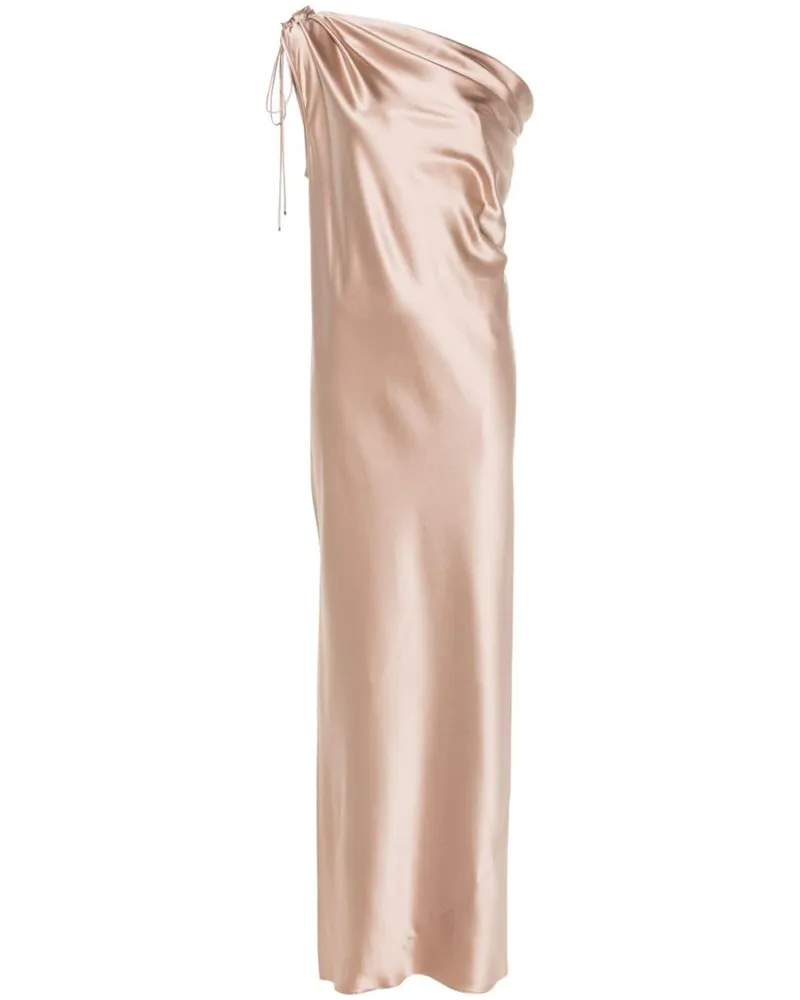 Max Mara Asymmetrisches Seidenkleid - Nude Nude