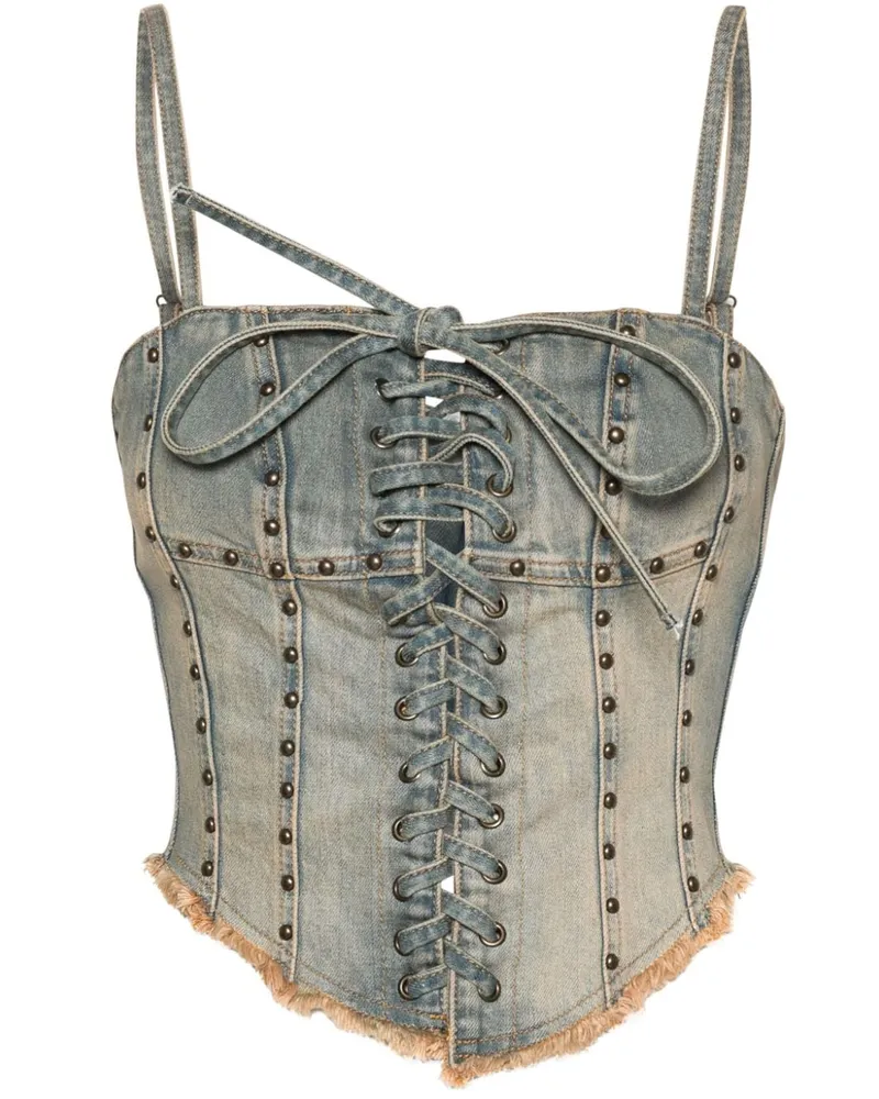 MISBHV Lara Cropped-Oberteil aus Denim - Blau Blau