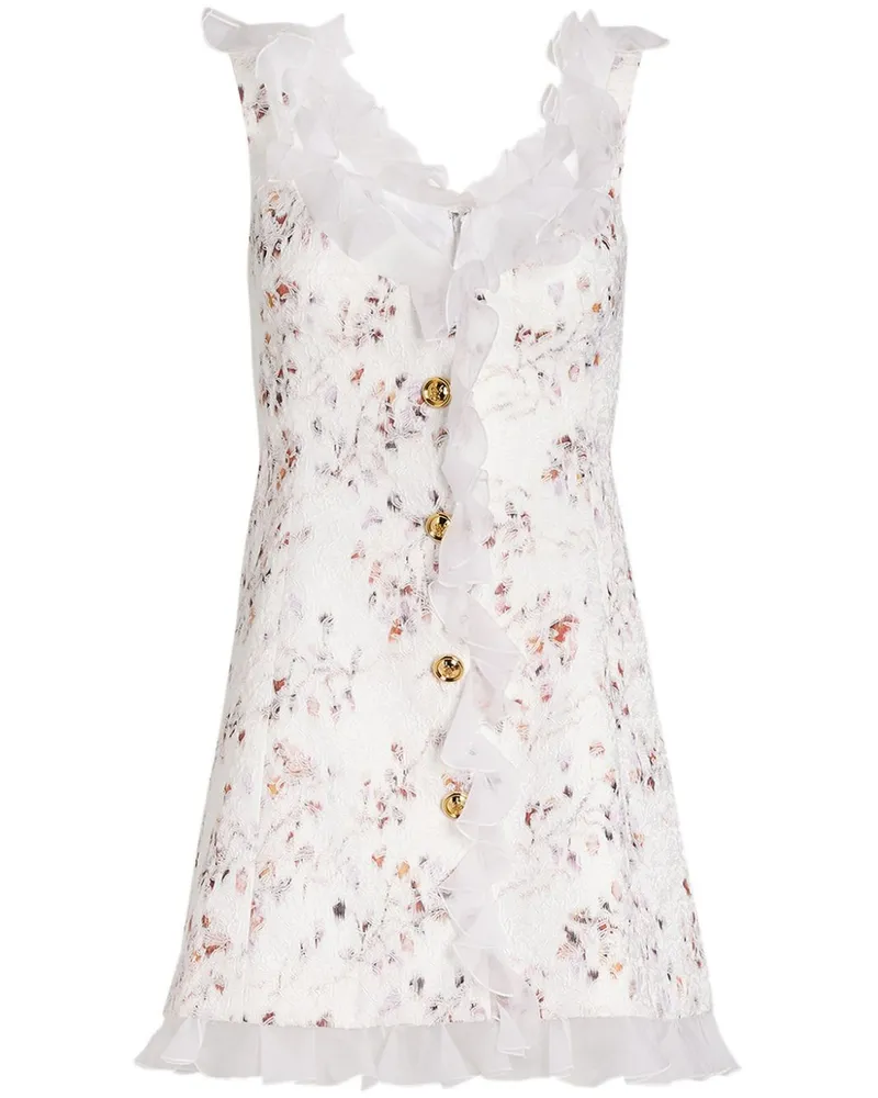 Giambattista Valli Gerüschtes Jacquard-Kleid - Weiß Weiß