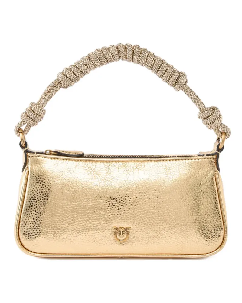 Pinko mini signature Love Birds buckle tote bag - Gold Gold