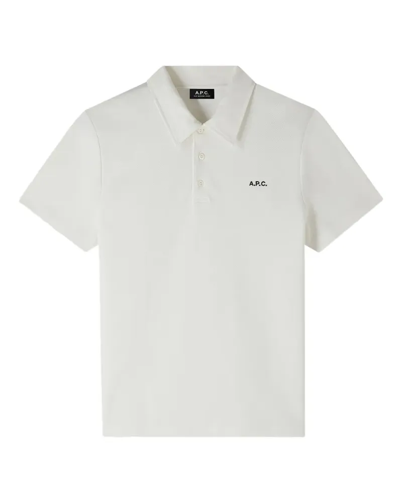A.P.C. Poloshirt mit Logo-Stickerei - Weiß Weiß