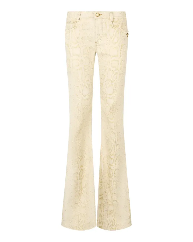 Roberto Cavalli animal-motif flared jeans - Gold Gold