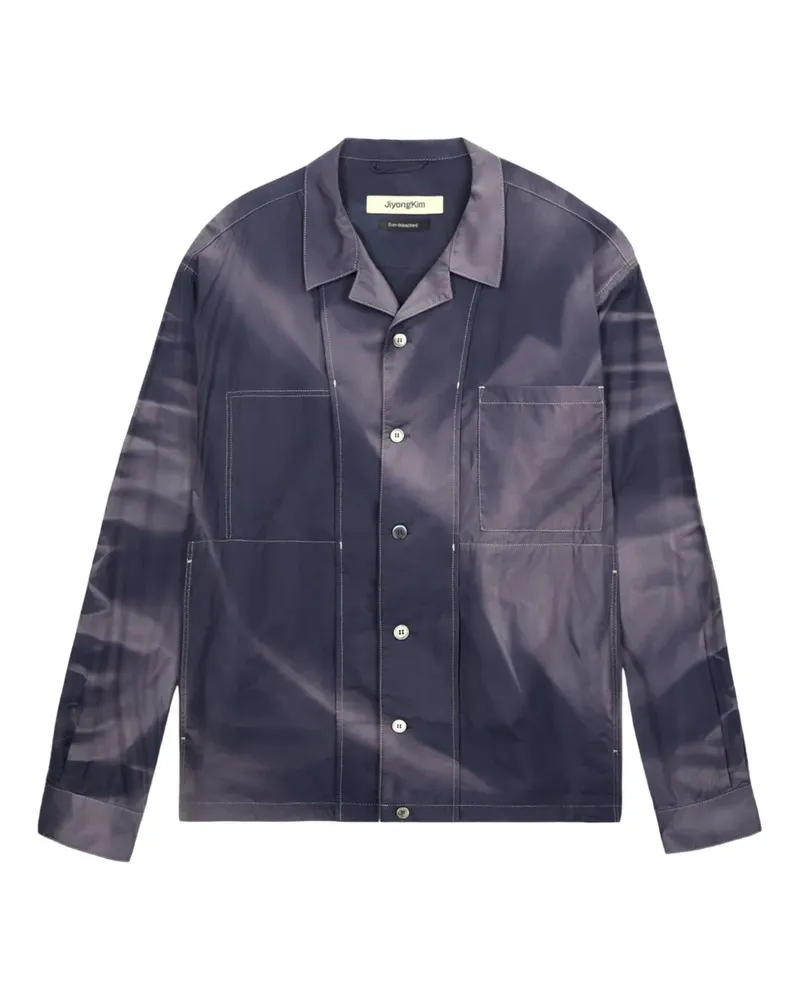 JiyongKim Hemd mit Bleach-Effekt - Blau Blau