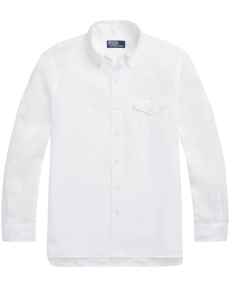 Ralph Lauren Leinenhemd mit Knöpfen - Weiß Weiß