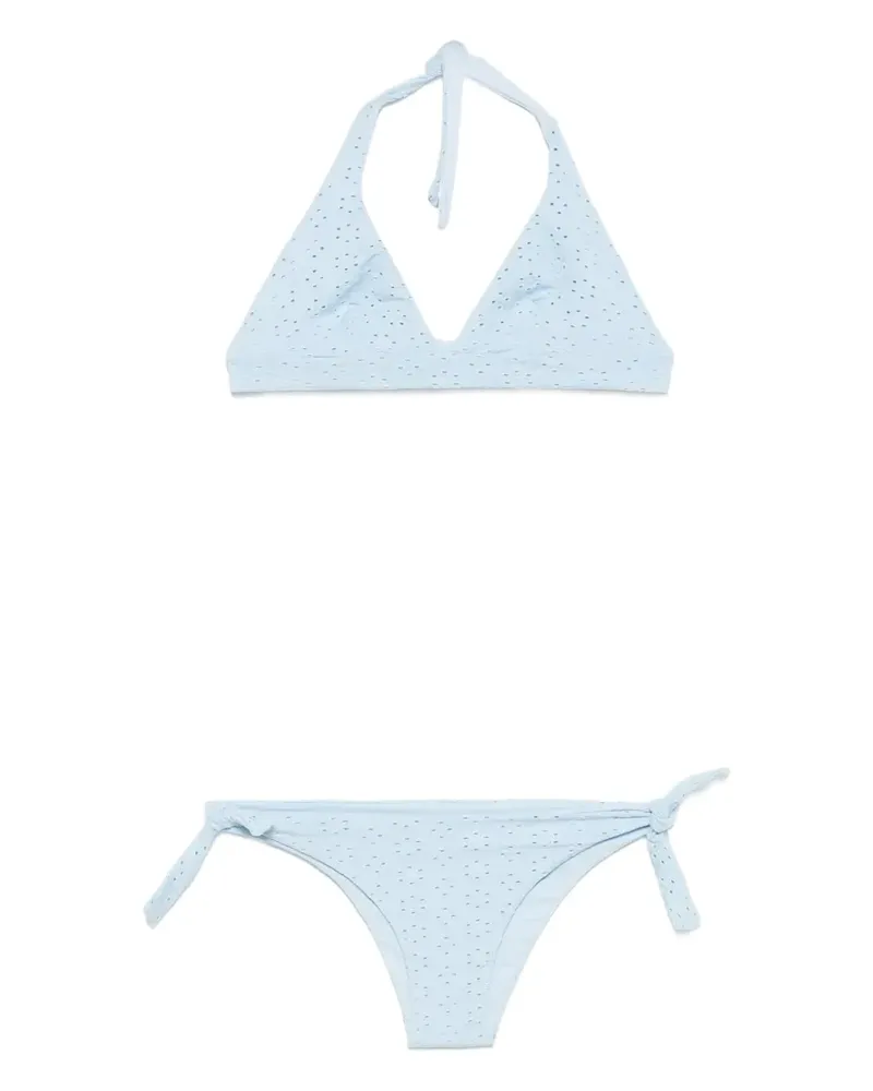FISICO-Cristina Ferrari Strukturierter Neckholder-Bikini - Blau Blau