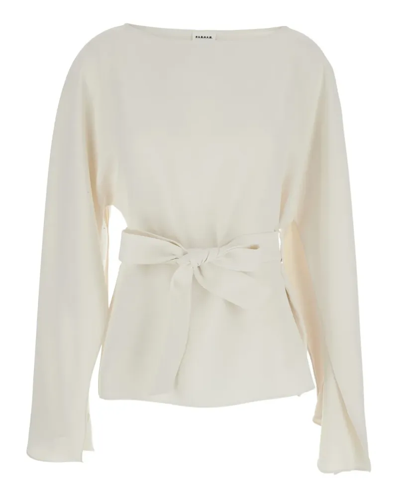 P.A.R.O.S.H. P.A.R.O H. bow-detail long-sleeve blouse - Nude Nude