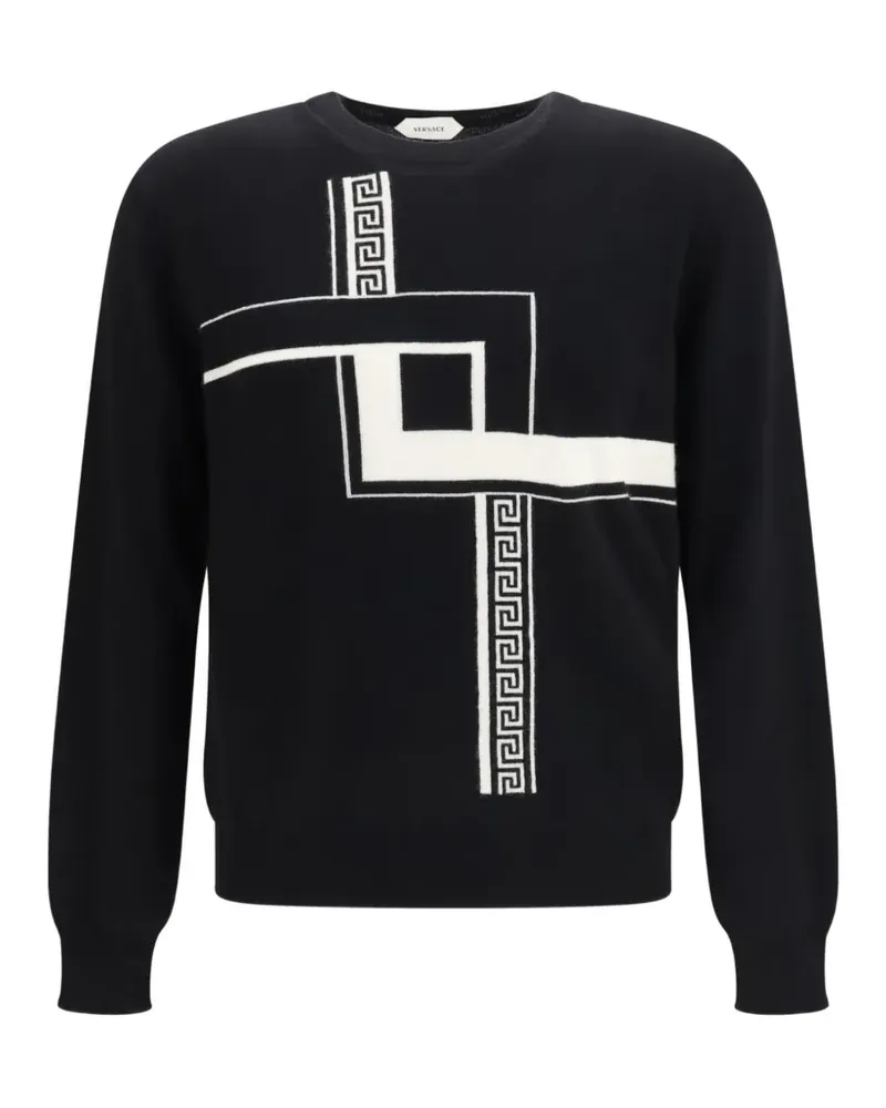 Versace Intarsia cashmere knit sweater - Schwarz Schwarz
