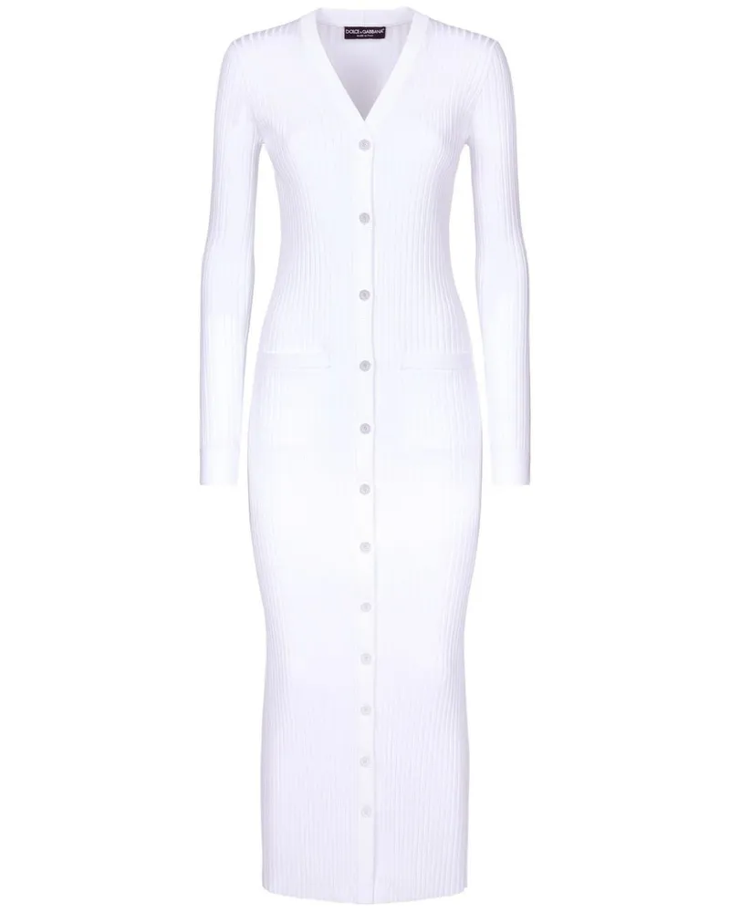 Dolce & Gabbana Gerippter Cardigan - Weiß Weiß