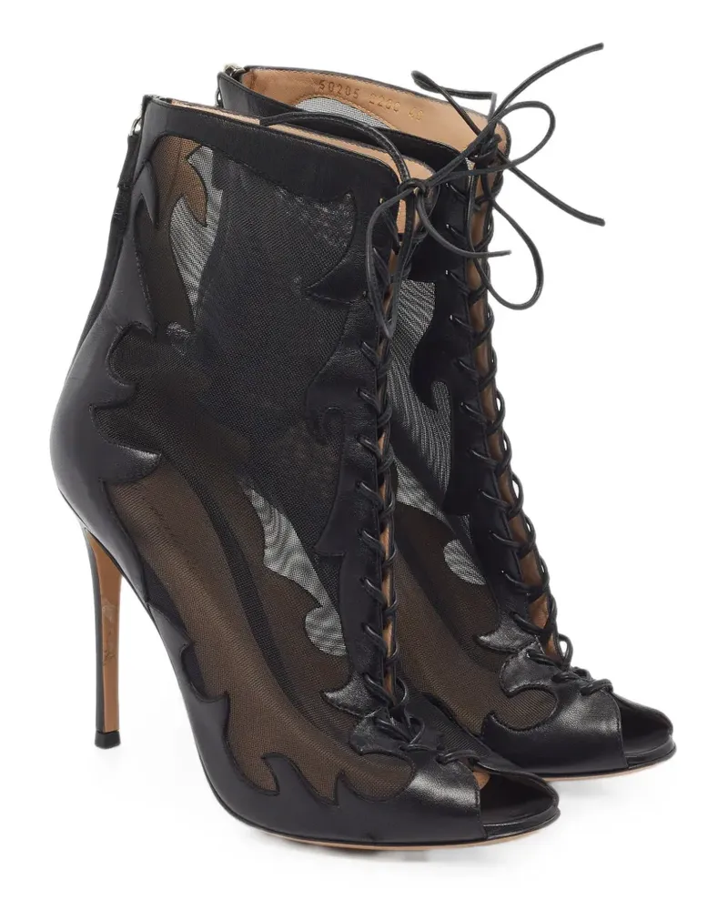 Gianvito Rossi panelled peep-toe heeled pumps - Schwarz Schwarz