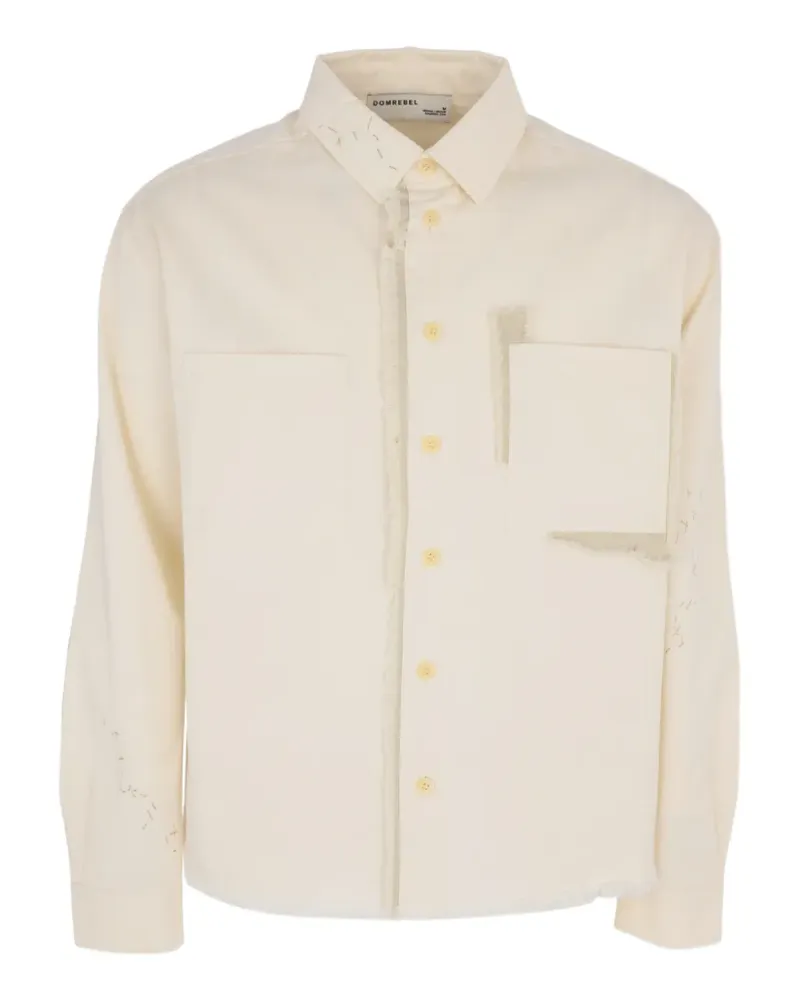 DOMREBEL Sleazer cropped frayed overshirt - Nude Nude
