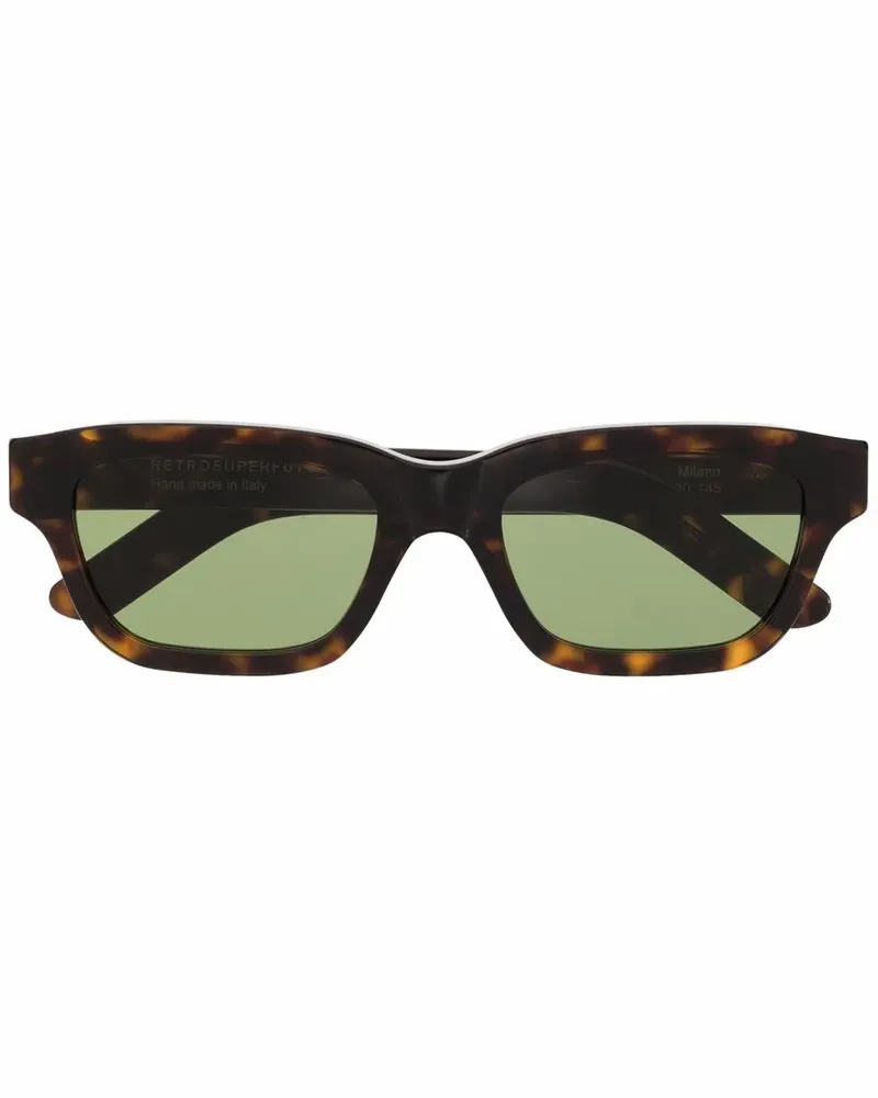 RETROSUPERFUTURE Eckige Sonnenbrille in Schildpattoptik - Braun Braun