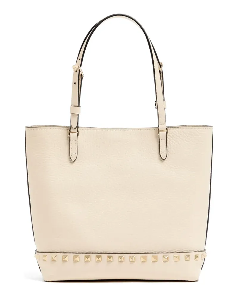 Valentino Garavani Kleine Rockstud Tote Bag aus körnigem Kalbsleder - Nude Nude