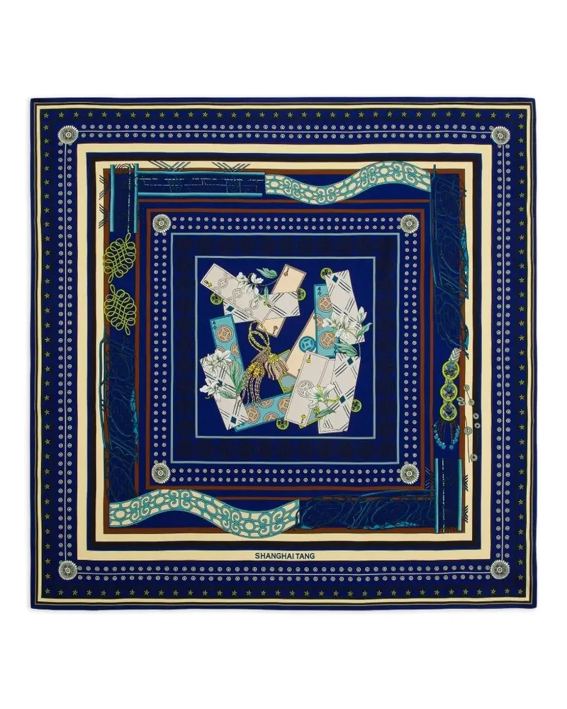Shanghai Tang A Winning Hand Foulard - Blau Blau