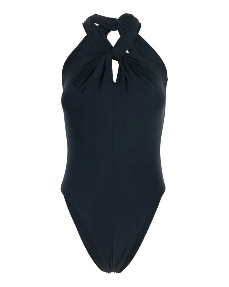 Federica Tosi twist-detail halterneck swimsuit - Schwarz Schwarz